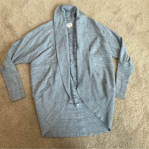 ARITZIA Wilfred Diderot Cocoon blue open front circle cardigan Sz S - Picture 4 of 9